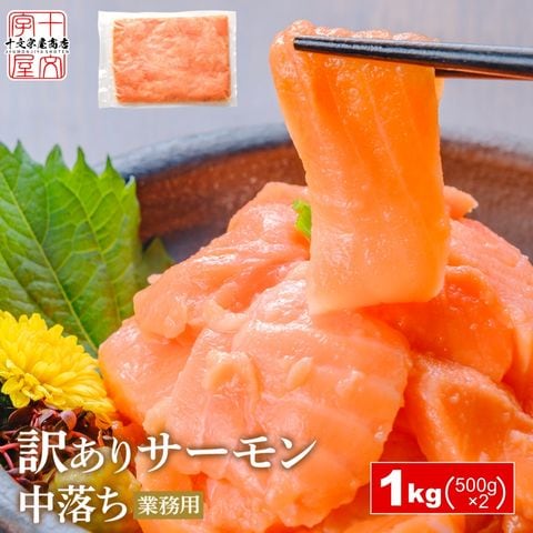 dショッピング |選べる 訳あり生食用 サーモン ネギトロ 1kg 500g×2個