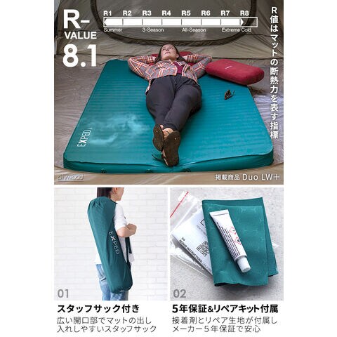 アウトドアマット EXPED MegaMat 10 LXW フリー グリーン EXPED MEGAMAT 10 LXW スリーピングマット Exped MegaMat 10LXW Exped