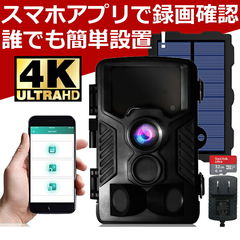 送料無料 防犯カメラ 屋外 家庭用 wifi ワイヤレス スマホ アプリ トレイルカメラ 監視 小型 携帯 野外 動物 電池式 駐車場 録画 電源不要  工事不要 業界最高4K 防水防塵 IP66 暗視 不可視光赤外線LED 自動録画 ループ録画 動体検知 人感センサー ... - dショッピング