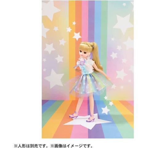 dショッピング |リカちゃん LW-02 レインボーシャワー 【ドレスシリーズ 着せ替え人形用洋服 虹色 星柄ワンピース スター シューズ 靴  タカラトミー】 | カテゴリ：の販売できる商品 | ユウセイ堂 (2344904810298441)|ドコモの通販サイト