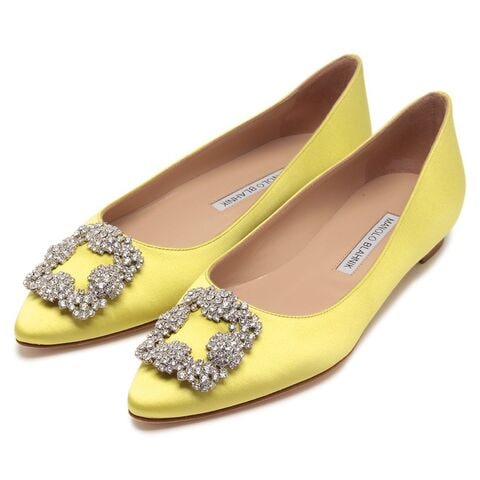 マノロブラニク パンプス ハンギシフラット ジュエルバックル