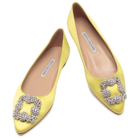 manolo blahnik マノロブラニク　パンプス　イエロー MANOLO BLAHNIK マノロブラニク ポインテッドトゥ スエード ヒール