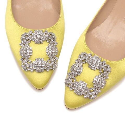 マノロブラニク パンプス ハンギシフラット ジュエルバックル