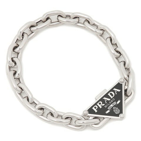 dショッピング |プラダ ブレスレット アクセサリー シンボル トライアングルロゴ シルバー メンズ PRADA 2JB303 2DTO