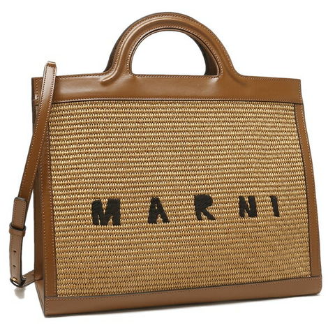 MARNI ワンショルダーバッグ ベージュブラウン×黒 ナッパレザー