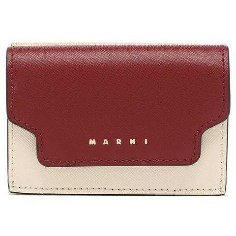 マルニ MARNI 三つ折り財布 トリフォールドウォレット　ワインレッド マルニ MARNI 三つ折り財布 トリフォールドウォレット ワインレッド