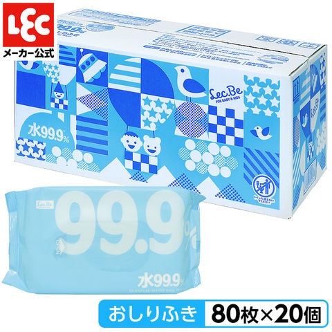 dショッピング |純水 99.9％ ふんわり おしりふき 80枚×20個入 (1600枚