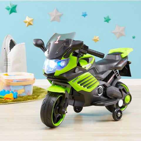 【美品】電動バイク 子ども用 鍵付き 充電式 レッド AIJYU TOYS（アイジュトイズ） 電動乗用バイク スポーツバイク 電動