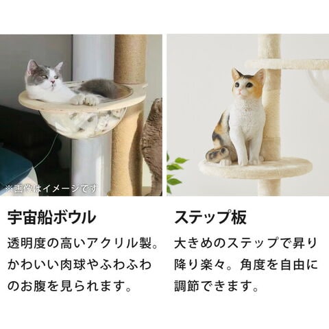 dショッピング |キャットタワー つっぱり 突っ張り 高さ228