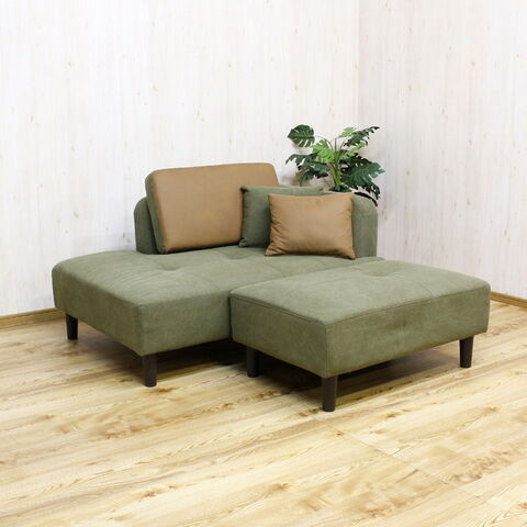 dショッピング |ソファ カウチソファー ワイドスツール付き 2人