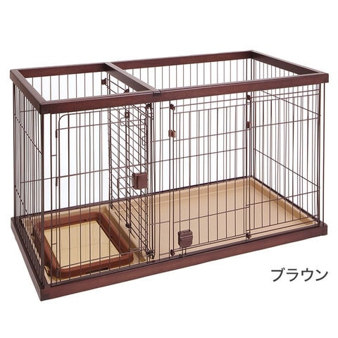 dショッピング |ペティオ ドッグルームサークル 犬用 ケージ ゲージ レギュラー 小屋 トレー付 小型犬用 超小型犬用 トイレの場所を分けられる 犬ゲージ  ハウス ブラウン ホワイト Petio【送料無料】 | カテゴリ：ゲージ・サークルの販売できる商品 | リコメン堂 (252lp ...