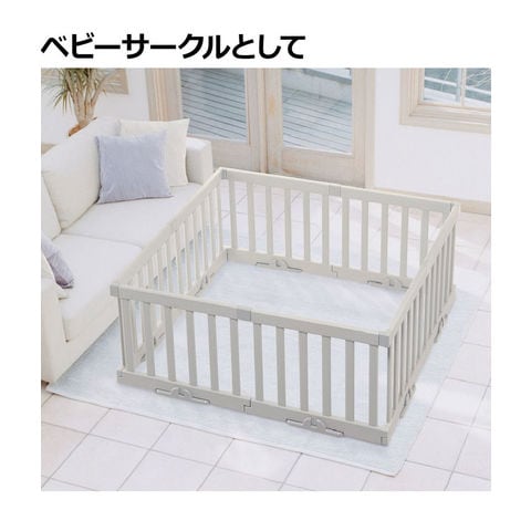 Caraz‪ ベビーサークル‪ 9枚セット ホワイトグレー スタンド2個付き‬‬