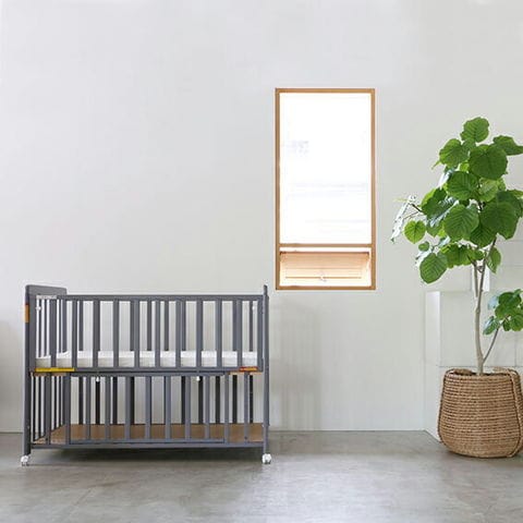 YATOMIベビーベッド グレー　レギュラーサイズ dショッピング |ヤトミ ベビーベッド ぐっすり ベッド 普通サイズ