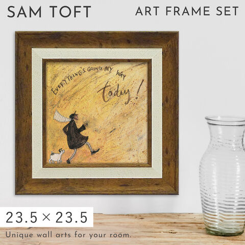 dショッピング |サムトフト 絵画 犬 アート 23.5cm 【きょうもイイこといっぱい!】Sam Toft アートパネル アートフレーム 北欧 壁掛け  モダン 玄関 インテリア ゲル加工 日本製 インテリアパネル ウォールアート フレーム付き サム トフト カテゴリ：アート・絵画 ...