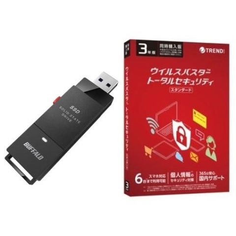バッファロー(BUFFALO) SSD-PUT1.0U3-BKA スティックSSD 1TB +