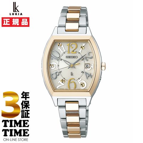 【稼動品／美品】SEIKO 腕時計　ルキア　ソーラー　3針　トノー　ゴールド
