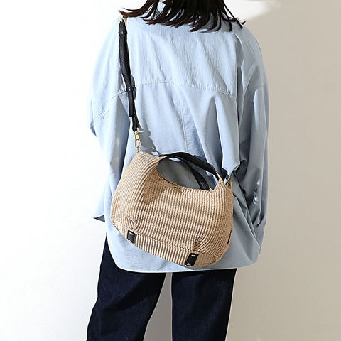 【美品】ヴィオラドーロ　ラフィア　カゴバッグ　2way　サンドロ VIOLAD'OROのSANDRO ラフィア 2way かごバッグ | 送料無料|ナチュラル