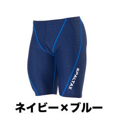 競泳水着 メンズ フィットネス水着 ネイビー×ブルーl【SPALTAX 競泳用水着 ひざ丈】スイミングパンツ メンズ 水着 フィットネス ジム 練習用 水泳用 トレーニング水着 ジム用 スイムウェア スイミング 水泳パンツ 男性用