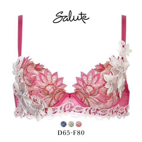 ワコール ルジェ D65/M RP リボンブラ 紐パン ソング 花柄 レース