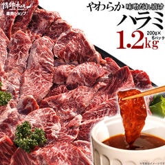 やわらか ハラミ 味噌だれ漬け 特メガ盛 セット 1.2kg 焼肉セット バーベキュー 肉 バーベキューセット BBQセット にく 焼肉特集 (北海道・沖縄配送は別途送料追加)