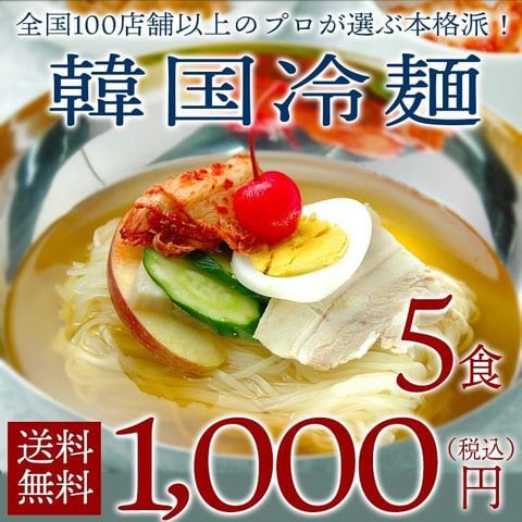 韓国冷麺5食セット 麺120g・濃縮スープ30g×各5袋 メール便 日時指定不可