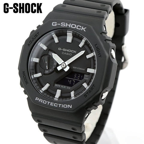 CASIO G-SHOCK Gショック ジーショック カシオ 腕時計 アナデジ デジタル＆アナログ 多機能 ブラック 海外モデル GA-2100-1A無機ガラス厚さ