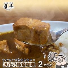 浪花乃豚角カリー ナニワノブタカクカリー 2パック 260g×2袋 レトルト カレー メール便 豚角煮 ポークカレー 大盛