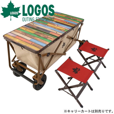 dショッピング |ロゴス LOGOS Old Wooden 丸洗いカートテーブルセット2