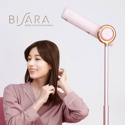 美品】BISARA ビサラ ハンズフリースタンドヘアドライヤー ローズピンク-