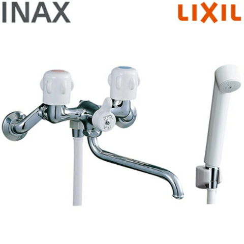 dショッピング |イナックス 浴室用 壁付 2ハンドルシャワーバス水栓
