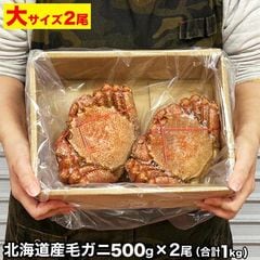 【在庫限定】【お一人様2個まで】大サイズ 毛ガニ 500g前後×2尾 合計1kg前後 北海道産 国産［カニ味噌 毛蟹 ボイル みそ かに カニ 蟹 毛がに kegani けがに kani crab 堅］［プレミアム ゴールドラベル］ 母の日 父の日 にもおすすめ【沖縄／離島／一部地域は別途送料発生】