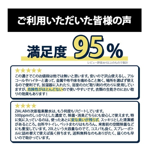 dショッピング |次亜塩素酸水 除菌 消臭 20L 500ppm ZIALAB ジアラボ