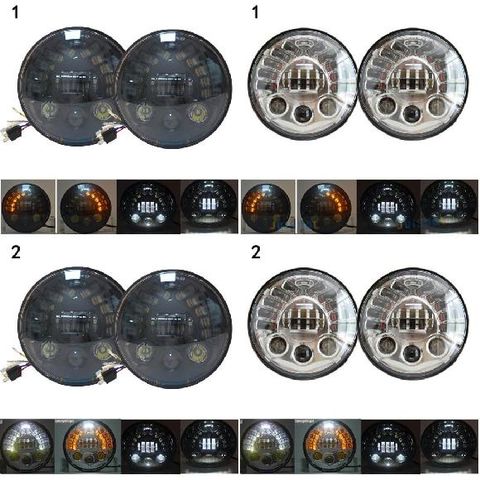綺麗　HELLA製　ヘラ　Jeep ジープ　ヘッドライト　ランプ　左右セット dショッピング |7 LED ヘッドライト 883 ハロ エンジェル アイ ヘッド