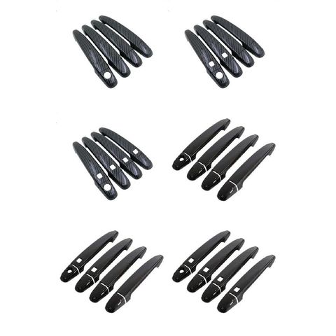 光沢ブラック カーボンファイバー ドア ハンドル カバー トリム セット 適用: レクサス ボタンなし 2ドア〜2ボタン 2ドア AL-NN-2623 AL 適用: トヨタ ヤリス ヴィッツ クロス 2020 2021 2023 ABS ブラック