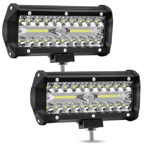 QUNI LEDライトバー42Wオフロード車4WDトラックトラクターボート