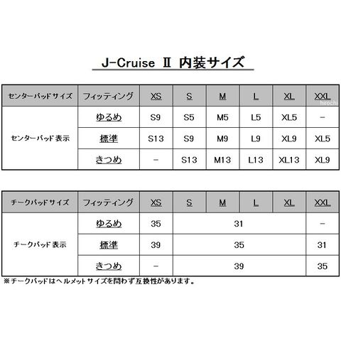 dショッピング |4512048491260 ショウエイ SHOEI J-CRUISE 2 内装セット XLサイズ | カテゴリ：の販売できる商品 |  ヒロチー商事 (3584512048491260)|ドコモの通販サイト