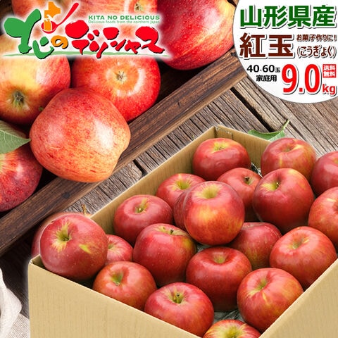 【2026 予約】 山形県産 ご家庭用 りんご 紅玉 9.0kg (訳あり/40玉～60玉入り) 秋の味覚 こうぎょく リンゴ 林檎 訳あり ご家庭用 果物 フルーツ 山形県 産地直送 お取り寄せ