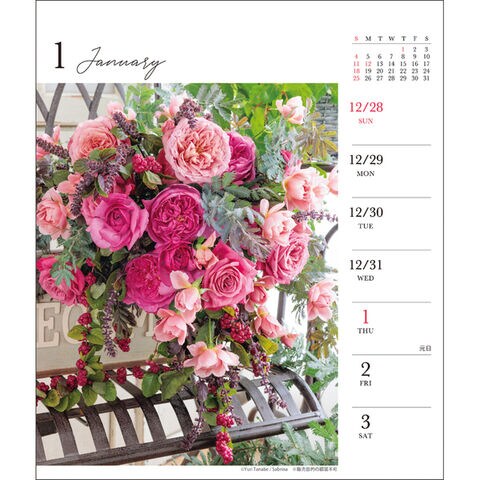 dショッピング |【送料無料】2026年 カレンダー 週めくり Weekly Rose