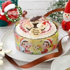 不二家 公式 送料無料 クリスマス デコレーションケーキ5号 14.5cm クリスマス ギフト チョコレート 冷凍 バタークリーム ケーキ ペコちゃん
