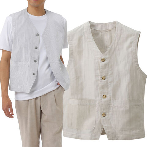 UNITED 富江工房 匠 フロントボタンベスト 快適素材 カジュアル