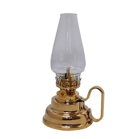 ストーリーのある ☆ ベルギー　アンティーク　オイルランプ　ホヤ付　真ちゅう　ピンク　ガラス