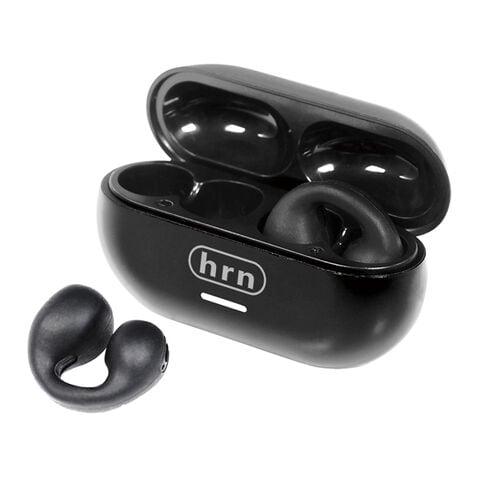 オープンイヤーイヤホン Bluetoothイヤホン 充電ケース付き ワイヤレスイヤホン ハンズフリー通話【 イヤーカフ型 イヤフォン 無線 マイク付き 内蔵 スマホ 通勤 通学 おしゃれ ジョギング 】 ◎ /60N◇ オープンイヤホン:ブラック