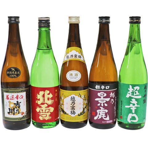日本酒 飲み比べセット 720mlx5本 厳選辛口 吉乃川 北雪 金星 越乃寒梅 白ラベル 越乃景虎 超辛口 丹誠 超辛口 清酒 新潟県 呑み比べ
