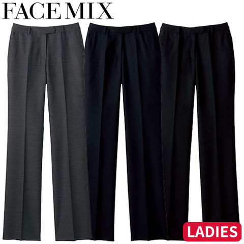 パンツ スラックス ズボン 制服 ユニフォーム FACEMIX フェイスミックス レディスストレッチパンツ（無地） FP6312L 飲食店 レディース レストラン カフェ おしゃれ かっこいい dショッピング |パンツ スラックス ズボン 制服 ユニフォーム FACEMIX
