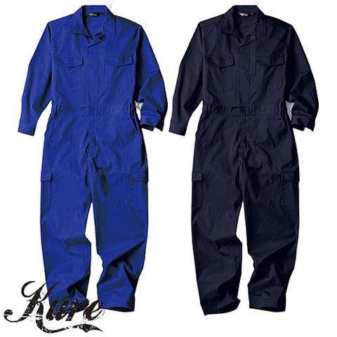 クレヒフク つなぎ オーバーオール XL LL 青 ブルー KURE 112