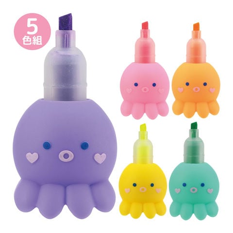 ❤️最終お値下げ❤️【新品】マーカーペン6色油性　タコ　ロケット蛍光　プレゼント ❤️最終お値下げ❤️【新品】マーカーペン6色油性 タコ ロケット蛍光