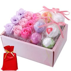 フラワーソープ バスボム セット【ギフトラッピングあり】 Relysia -レリシア- ソープフラワー 入浴剤 ギフト 誕生日 誕生日プレゼント 女性 母 女友達 彼女 プレゼント おしゃれ フレグランスソープ  バかわいい 花 バスグッズ 癒し 贈り物 リラックス 内祝い ハロウィン 冬ギフト