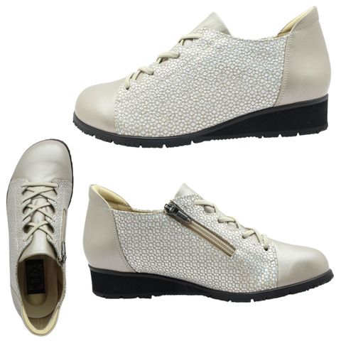 ロワールエシェール レディース コンフォートシューズ 3502 幅広5E 防滑底 本革 日本製 ゴム紐 ファスナー 婦人靴 カジュアル オークパール LOIR et CHER dショッピング |ロワールエシェール レディース コンフォートシューズ