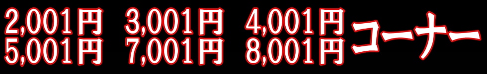 2001円～8001円コーナー